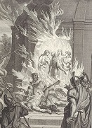 Shadrach, Meshach, and Abednego in the fiery Furnace
