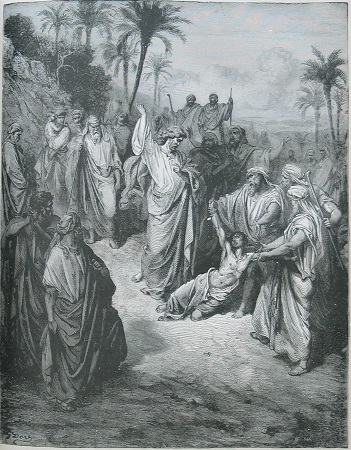 'Jesus Healing the Lunatic' by Gustave Dor.  Click to enlarge. See below for provenance.