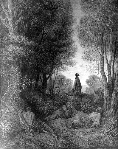 Jesus Praying in the Garden, by Gustave Dore. Click to enlarge. See below for provenance.