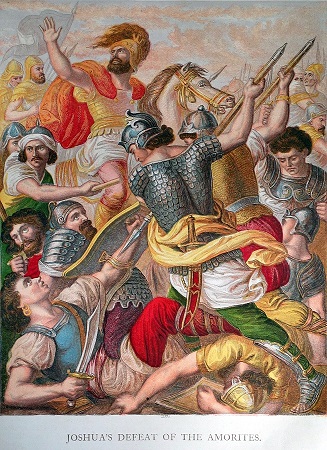 Illustration of Joshua's Defeat of the Amorites.