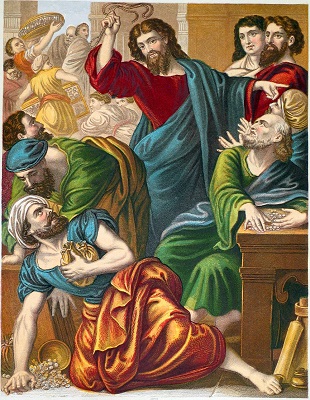 The Money Changers Driven From The Temple. Click to enlarge. See below for provenance.