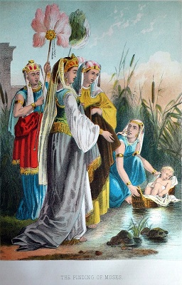 Moses in the bulrushes. Click to enlarge. See below for provenance.