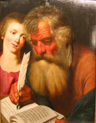 Saint Matthieu, by Artus Wolffort, 1620, Muse des beaux-arts et d'archologie de Besanon.  Click to enlarge.